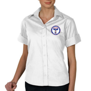 Ladies Poplin Short-Sleeve Blouse