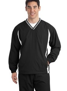 TALL-Sport-Tek Tall Tipped V-Neck Raglan Wind Shirt