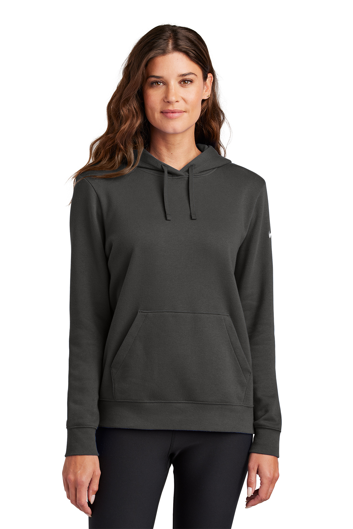 Nike Ladies Club Fleece Sleeve Swoosh Pullover Hoodie - Image 8