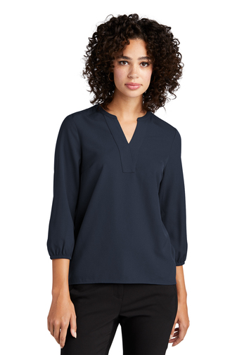 Mercer+Mettle™ Women's Stretch Crepe 3/4-Sleeve Blouse - Image 4