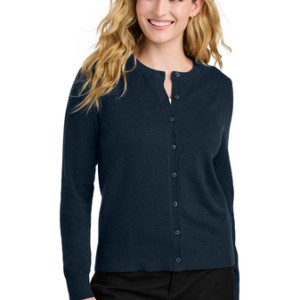 Port Authority® Women’s Easy Care Crewneck Cardigan Sweater