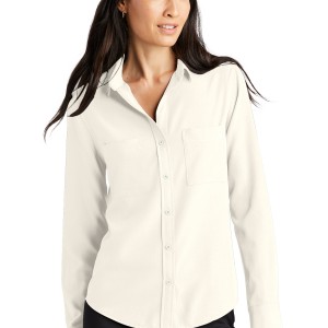 Mercer+Mettle® Women's Stretch Crepe Long Sleeve Camp Blouse