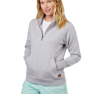 Ladies Rockridge Quarter-Zip Cotton Fleece Pullover